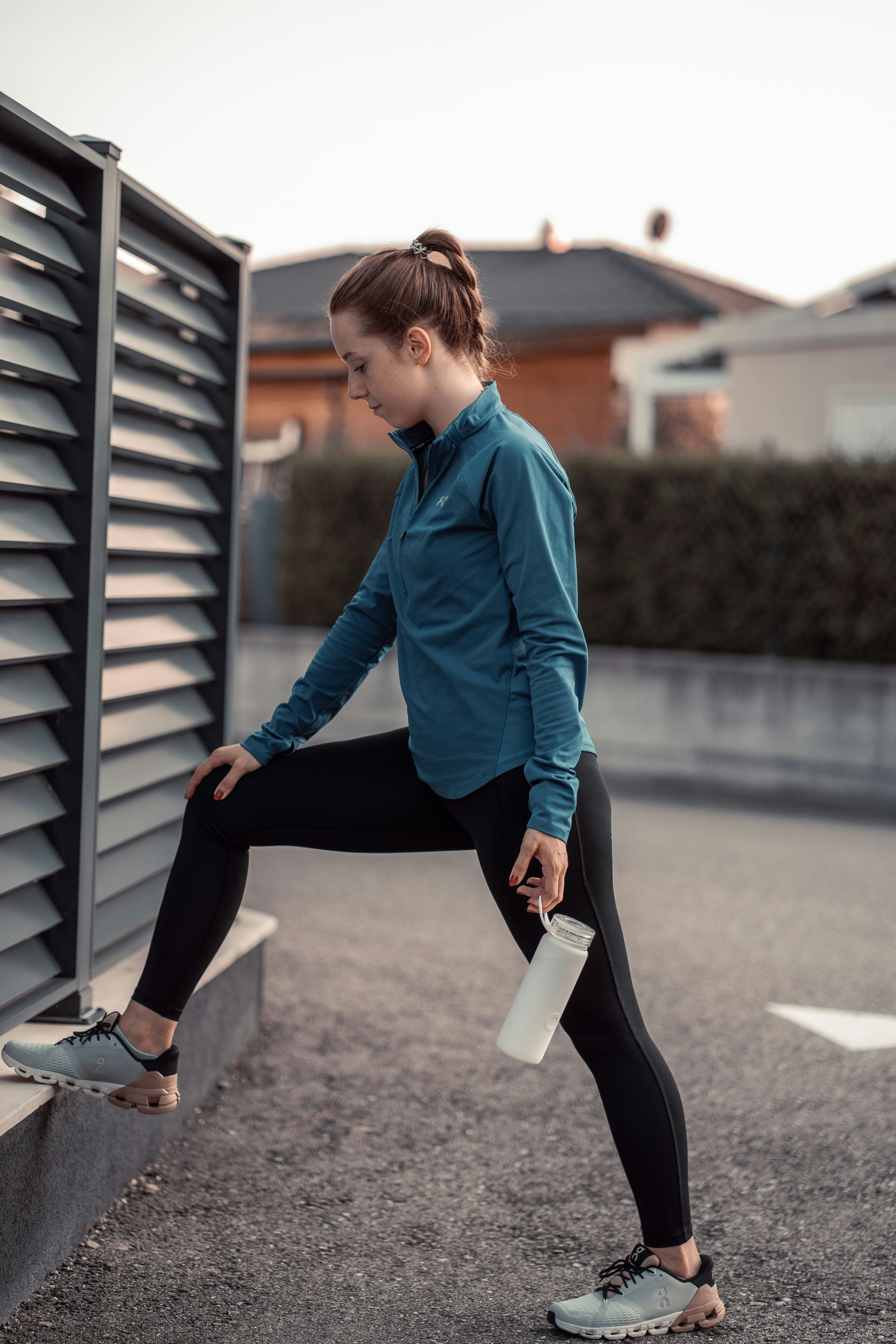 a woman doing stretching excerises