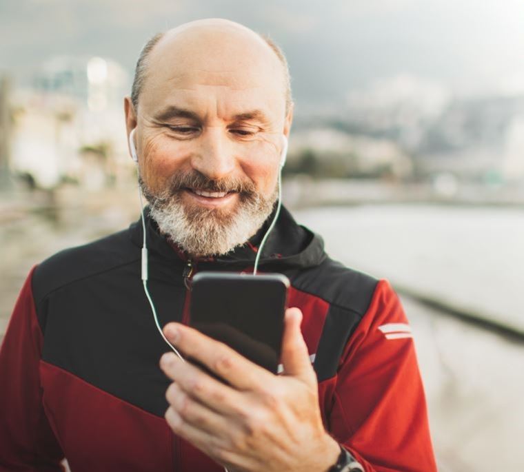 a man using a smartphone